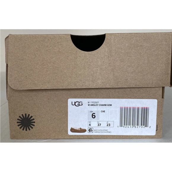 New UGG Ansley Charm Gem Women Fashion Moccasin Slippers Size 6 Chestnut - Picture 7 of 8
